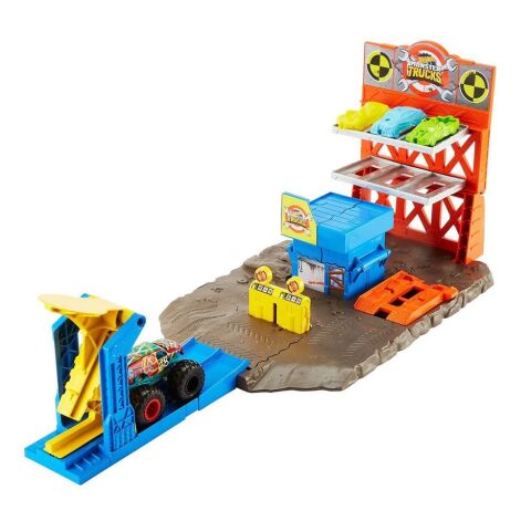 Mattel Hfb12 Hot Wheels Monster Trucks Patlama İstasyonu Oyun Seti*2