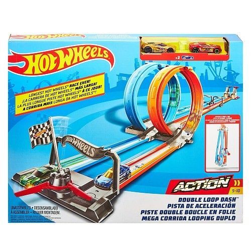 Mattel Gfh85 Hot Wheels Çift Çemberde Depar  Pist Seti*4