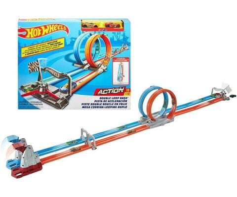 Mattel Gfh85 Hot Wheels Çift Çemberde Depar  Pist Seti*4