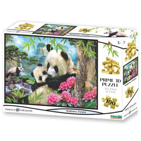 Neco Prm-10640 Prime 3D-Panda Günaydın 63 Parça Puzzle