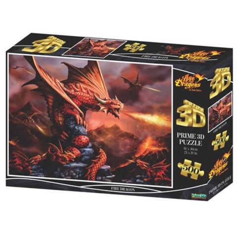 Neco Prm-10090 Prime 3D-Fire Dragon-500 Parça Yetişkin Puzzle