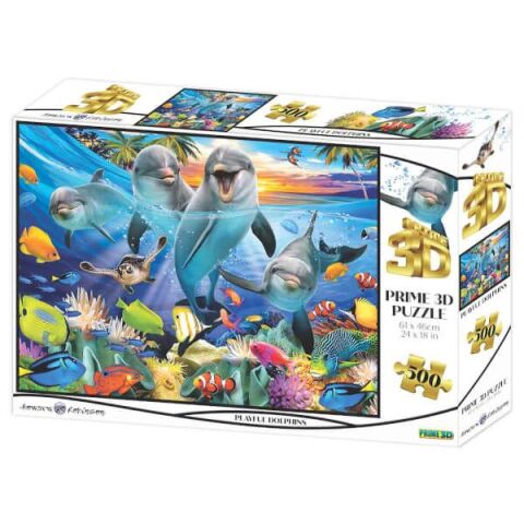 Neco Prm-10363 Prime 3D-Oyuncu Yunuslar-500 Parça Yetişkin Puzzle