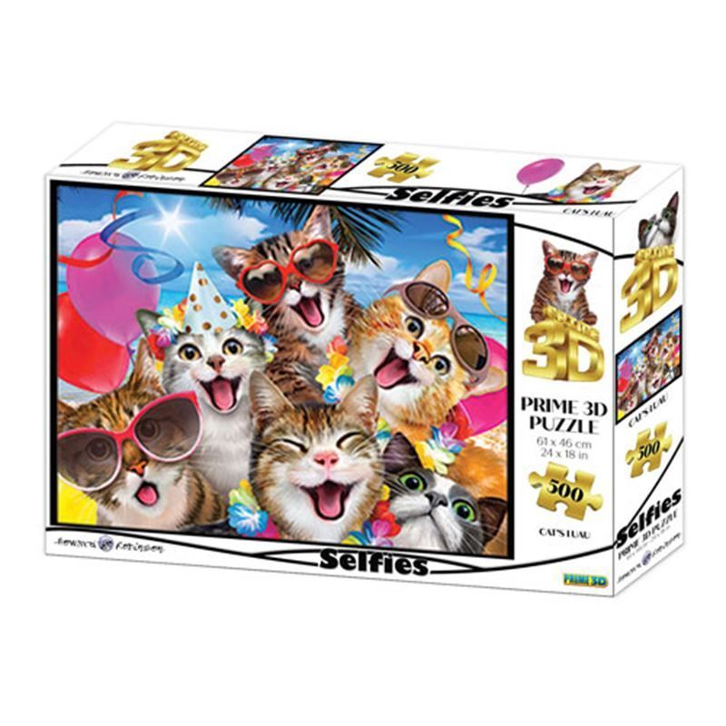 Neco Prm-10467 Prime 3D-Kediler Partide-500 Parça Yetişkin Puzzle