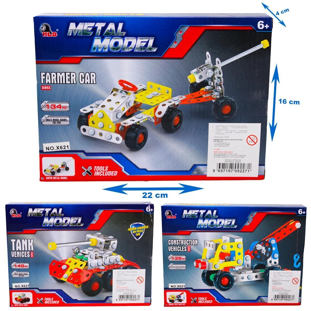 Kzl-X621 Araçlı Metal Lego *72