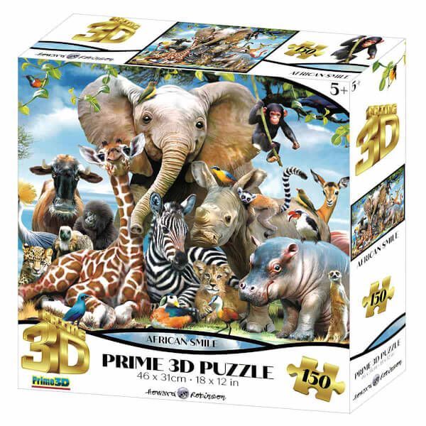 Neco Prm-10873 Prime 3D-Afrika Smile-150 Parça Puzzle