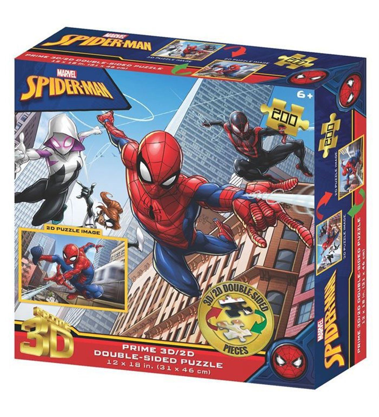 Neco Prm-37534 Prime 3D-Marvel Spider Man 200 Prç Çift Taraflı Puzzle