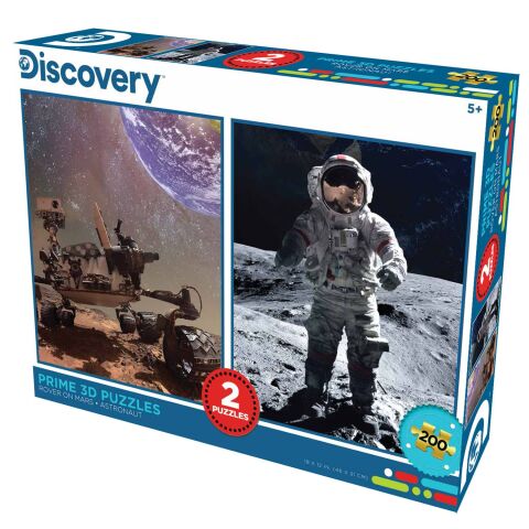 Neco Prm-10232 Prime 3D-Discovery Mars Aracı & Astronot-200 Parça İkili Puzzle