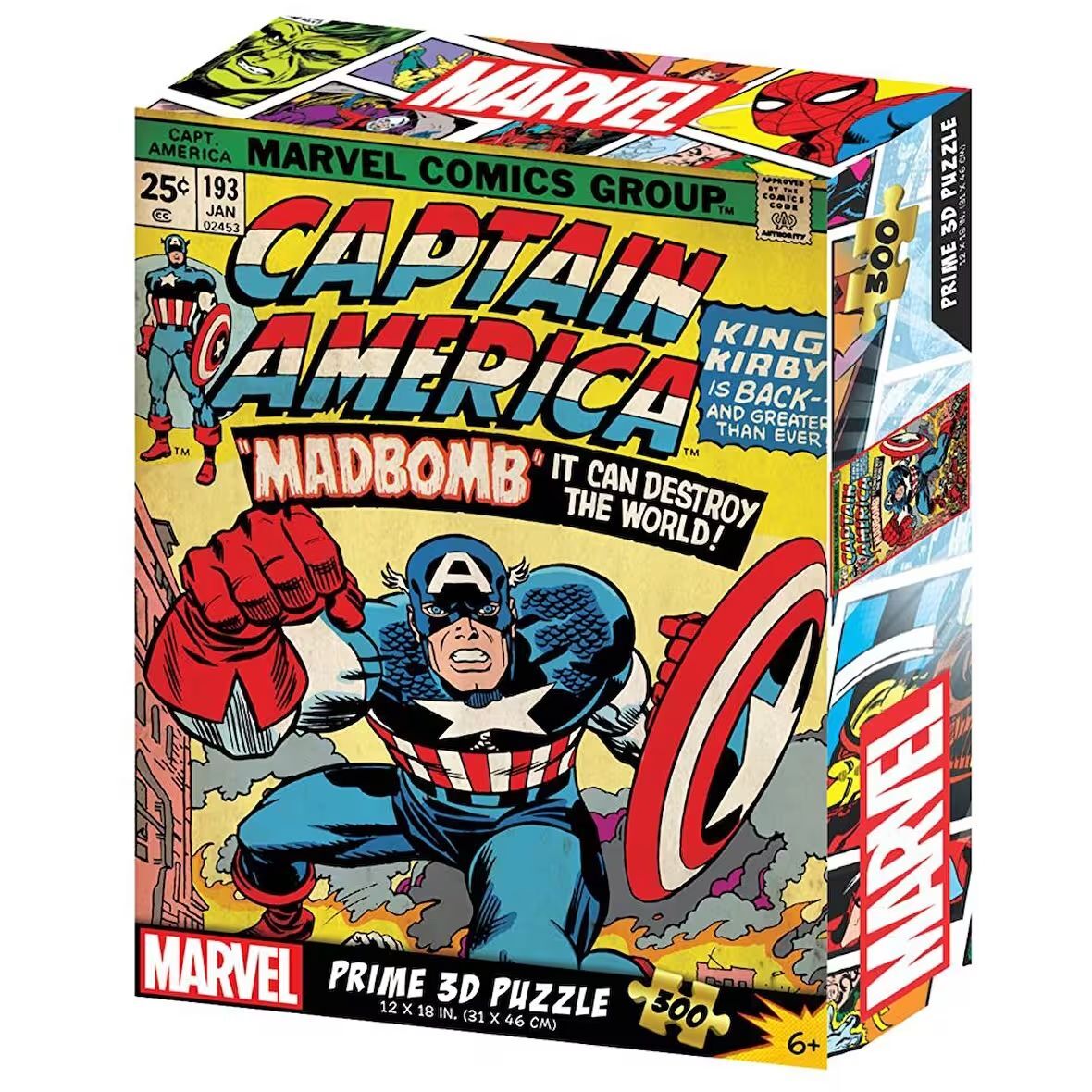 Neco Prm-33175 Prime 3D-Marvel Comics Cap,America-300 Parça Puzzle